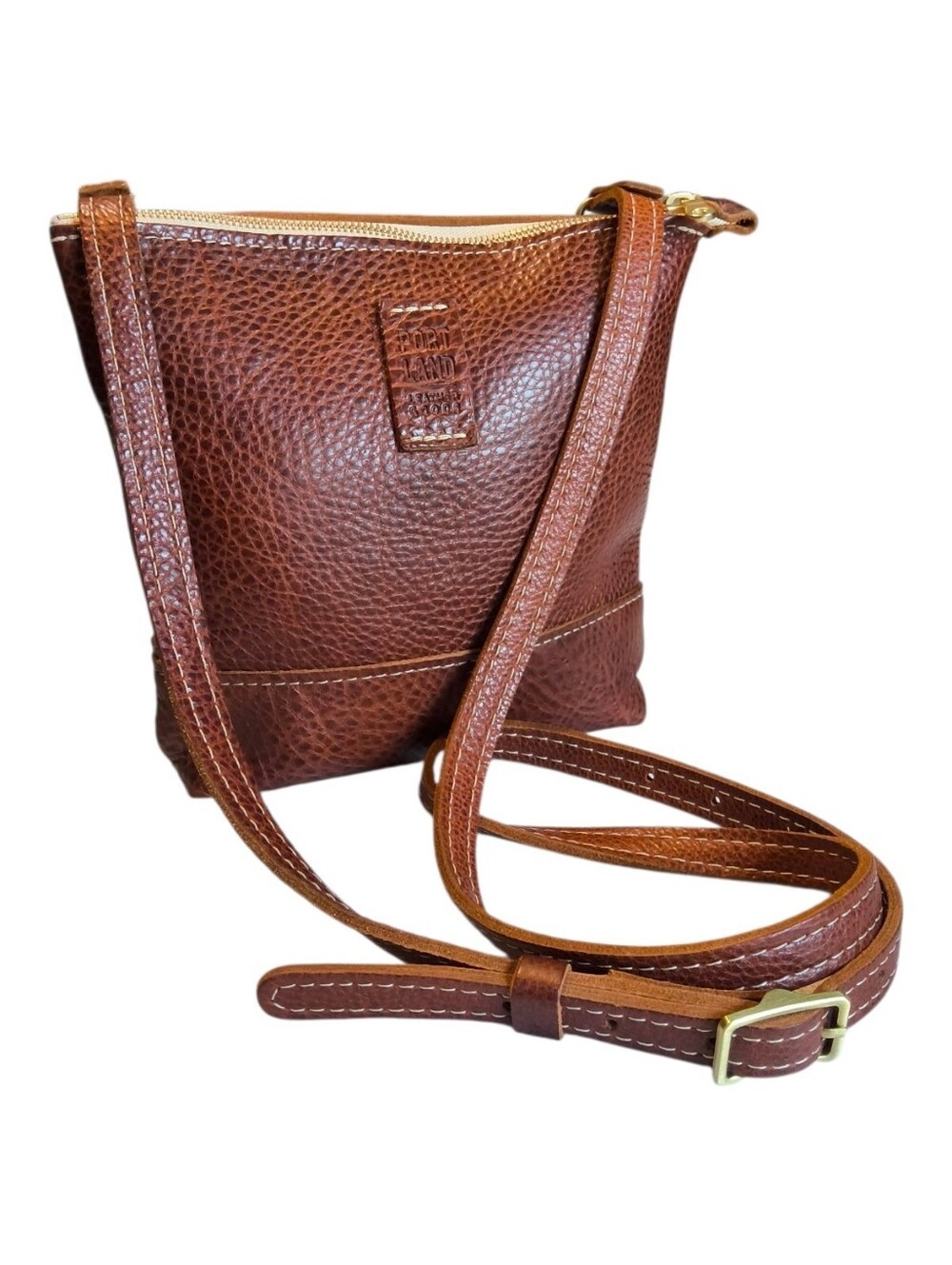 Portland Leather Goods Festival Crossbody - Nutmeg Brown